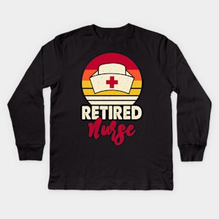 Retired Nurse T Shirt For Women Kids Long Sleeve T-Shirt